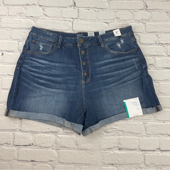 Time and Tru Women's Jean Shorts - Light Blue, Dark Blue, Camo Size 18 Bundle - Picture 4 of 10
